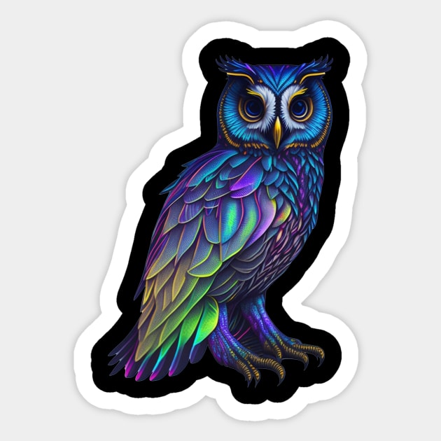 holographic colorful cute OWL Sticker by halazidan